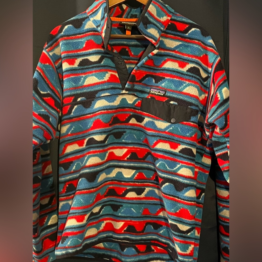 Patagonia Synchilla T-Snap Multicolor Fleece Pullover - Size Medium